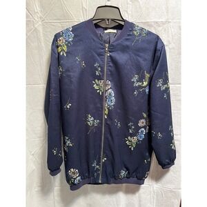 Sophie Rue Floral Bomber Jacket Lightweight Spring Fall Coat Size S